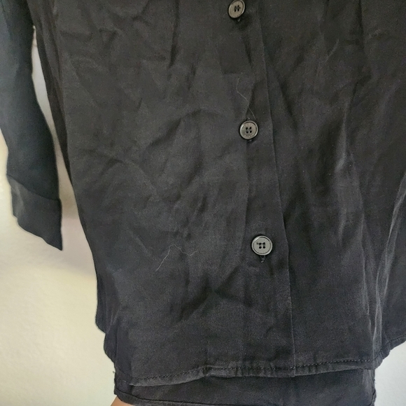 Sandro Black Button Down Boxy Viscose Top Business Minimalist Designer Formal 4 - Picture 7 of 13